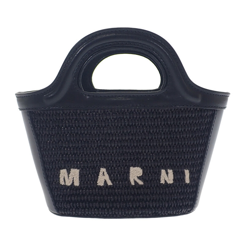 マルニ MARNI トロピカリア バッグ マイクロ BMMP0067Q0P386000N99 2WAYバッグ ハンドバッグ カーフ コットン ブラック レディース【中古】【Aランク】