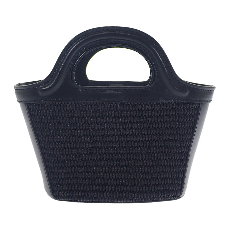 マルニ MARNI トロピカリア バッグ マイクロ BMMP0067Q0P386000N99 2WAYバッグ ハンドバッグ カーフ コットン ブラック レディース【中古】【Aランク】