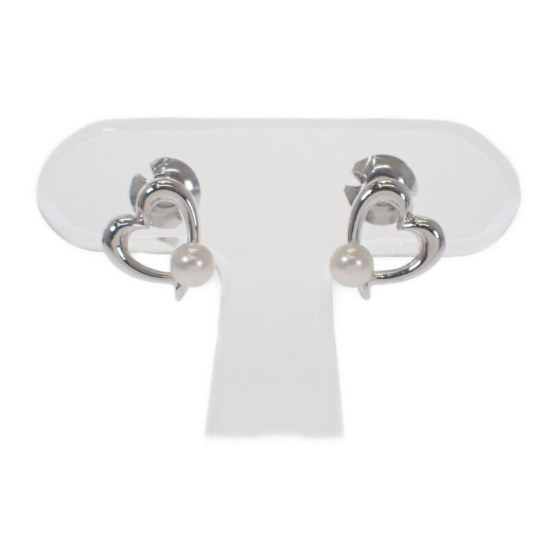 ミキモト MIKIMOTO パールハート アコヤ真珠 PE-1292PU ピアス K18