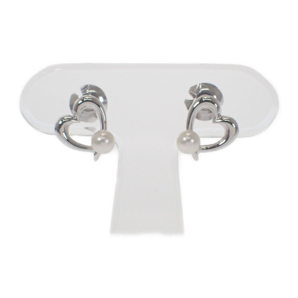 ミキモト MIKIMOTO パールハート アコヤ真珠 PE-1292PU ピアス K18ホワイトゴールド ホワイト レディース【中古】【Aランク】
