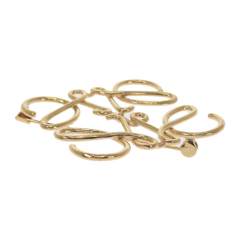 ロエベ LOEWE アナグラム 111.25.020 ブローチ メタル ゴールド レディース【中古】【ABランク】