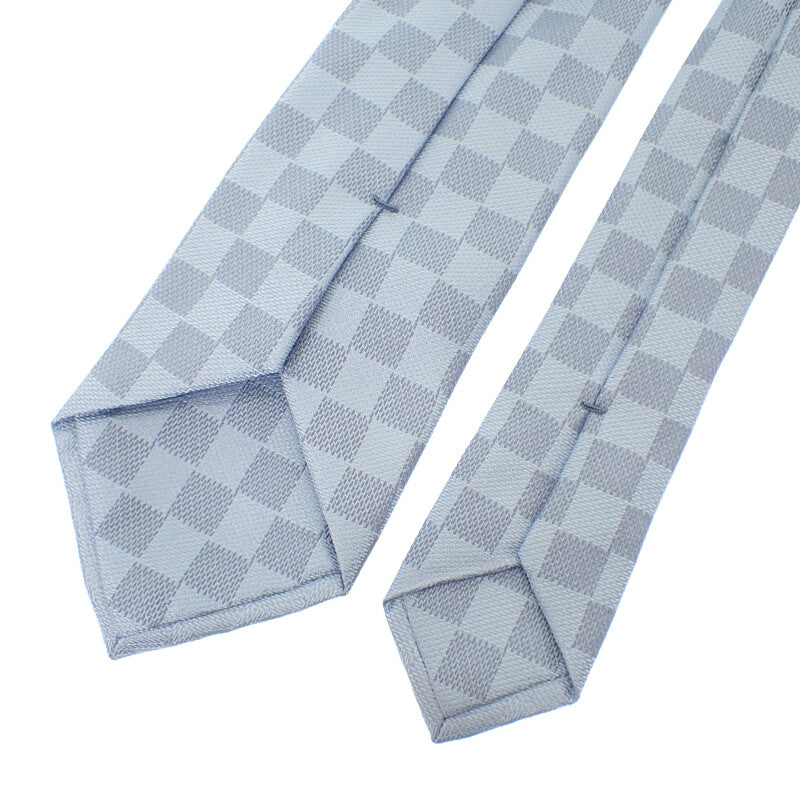 ルイヴィトン LOUIS VUITTON ダミエクラシック M78754 ネクタイ シルク ブルークレール メンズ【中古】【Aランク】