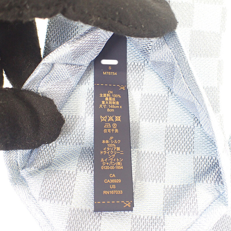 ルイヴィトン LOUIS VUITTON ダミエクラシック M78754 ネクタイ シルク ブルークレール メンズ【中古】【Aランク】