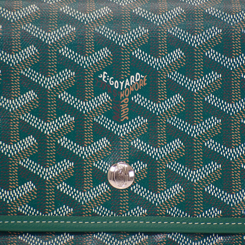 ゴヤール GOYARD プリュメ ポーチウォレット ヘリンボーン ショルダーバッグ カーフ ゴヤールディンキャンバス グリーン レディース【中古】【Aランク】