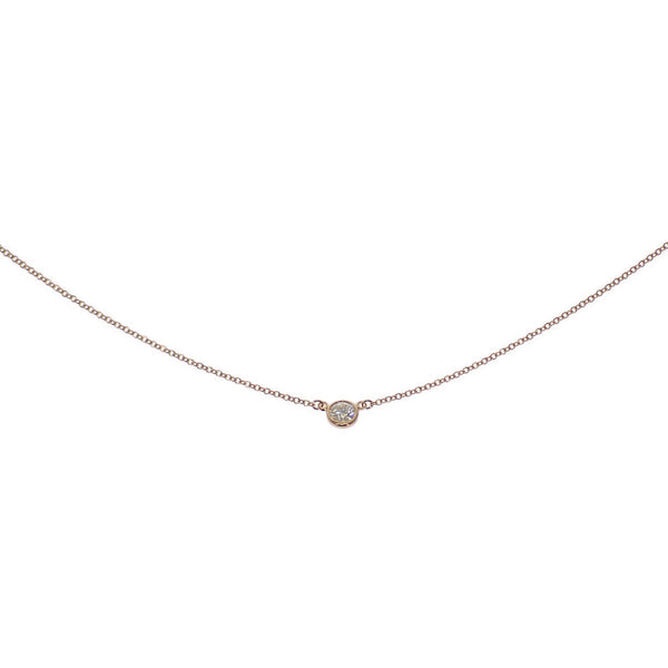 ティファニー TIFFANY&Co. バイザヤードペンダント ネックレス K18ピンクゴールド ダイヤモンド レディース【中古】【Aランク】