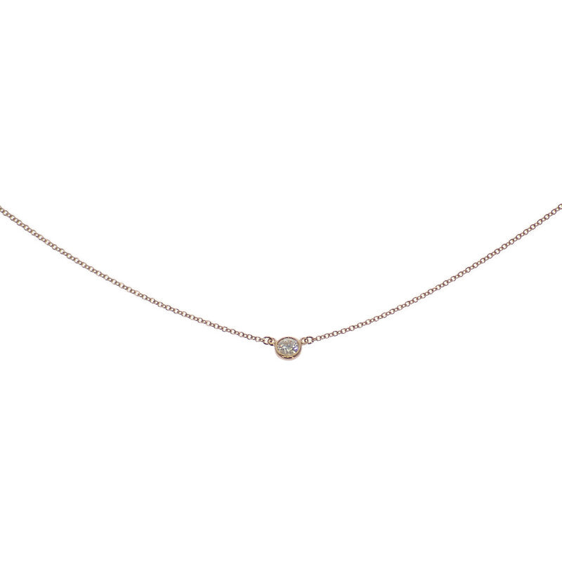 ティファニー TIFFANY&Co. バイザヤードペンダント ネックレス K18ピンクゴールド ダイヤモンド レディース【中古】【Aランク】