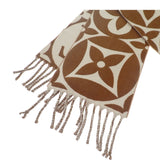 ルイヴィトン LOUIS VUITTON フライト・モード LV メダリオン M94853 マフラー ウール マロンクレール ブラウン系 レディース【中古】【Aランク】