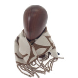 ルイヴィトン LOUIS VUITTON フライト・モード LV メダリオン M94853 マフラー ウール マロンクレール ブラウン系 レディース【中古】【Aランク】