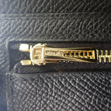 エルメス HERMES ベアンコンパクト W刻印 二つ折り財布 ヴォーエプソン ブラック ゴールド金具 レディース メンズ【中古】【Aランク】