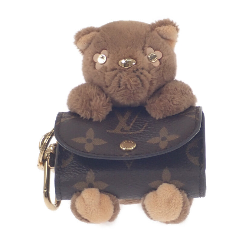 ルイヴィトン LOUIS VUITTON LVキュートモノグラム M01561 バッグチャーム モノグラムキャンバス ブラウン ゴールド金具 レディース【中古】【ABランク】