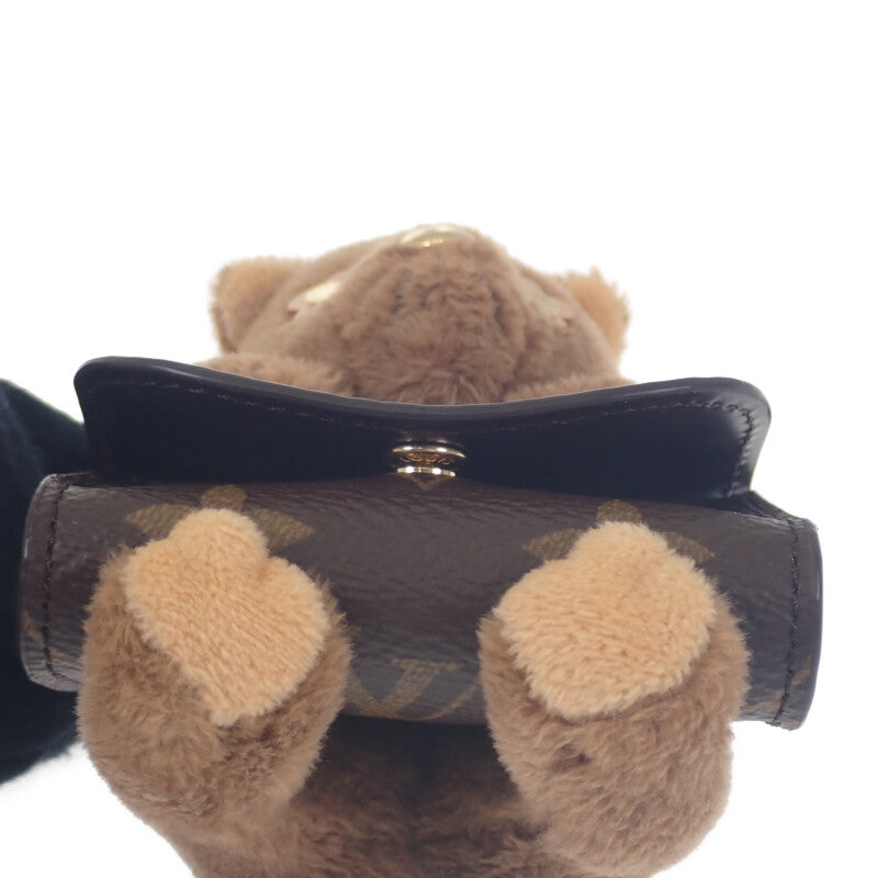 ルイヴィトン LOUIS VUITTON LVキュートモノグラム M01561 バッグチャーム モノグラムキャンバス ブラウン ゴールド金具 レディース【中古】【ABランク】