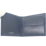 サンローラン SAINT LAURENT タイニーカサンドラ 6101931JB0E1000 二つ折り財布 スムースレザー ブラック シルバー金具 メンズ【中古】【Aランク】