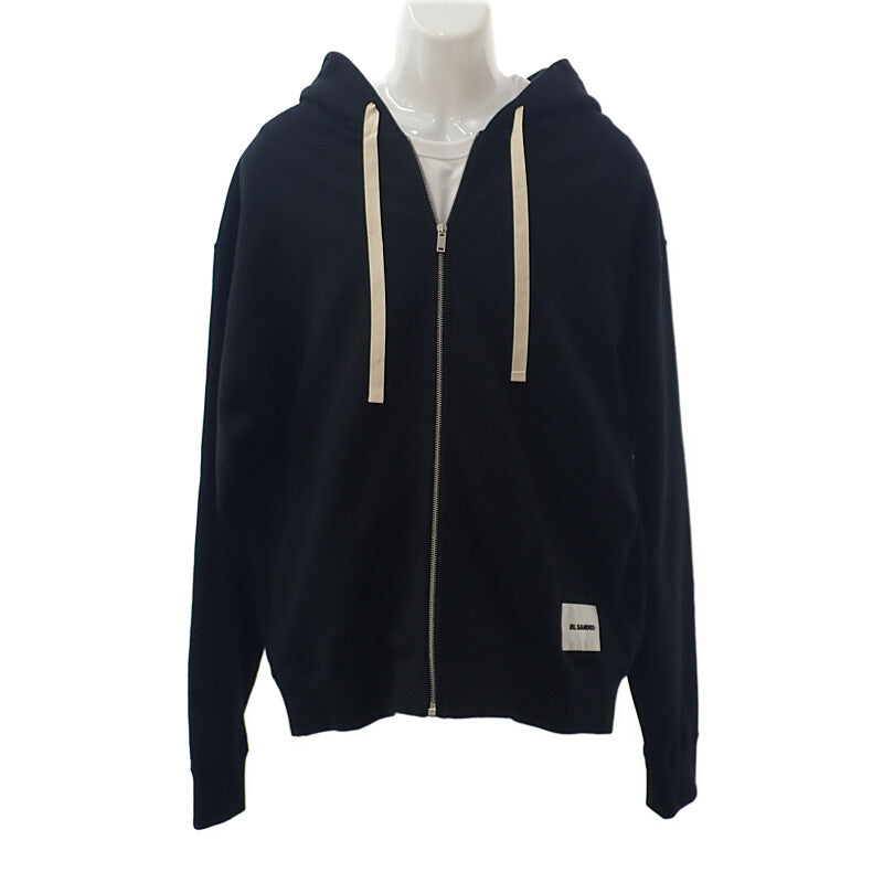ジルサンダー JIL SANDER ジップアップパーカー 24AW L J47HG0101 パーカー コットン ブラック メンズ【中古】【Aランク】