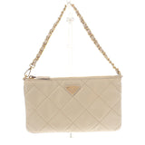 プラダ PRADA チェーン ショルダーバッグ 1NI054 ハンドバッグ テスートインプントゥ ナイロン ベージュ ゴールド金具 レディース【中古】【Aランク】