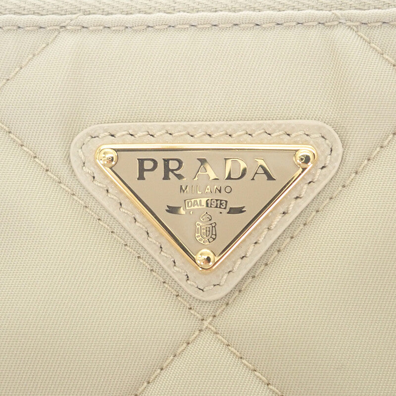 プラダ PRADA チェーン ショルダーバッグ 1NI054 ハンドバッグ テスートインプントゥ ナイロン ベージュ ゴールド金具 レディース【中古】【Aランク】
