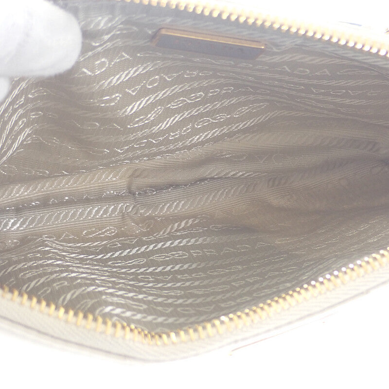 プラダ PRADA チェーン ショルダーバッグ 1NI054 ハンドバッグ テスートインプントゥ ナイロン ベージュ ゴールド金具 レディース【中古】【Aランク】