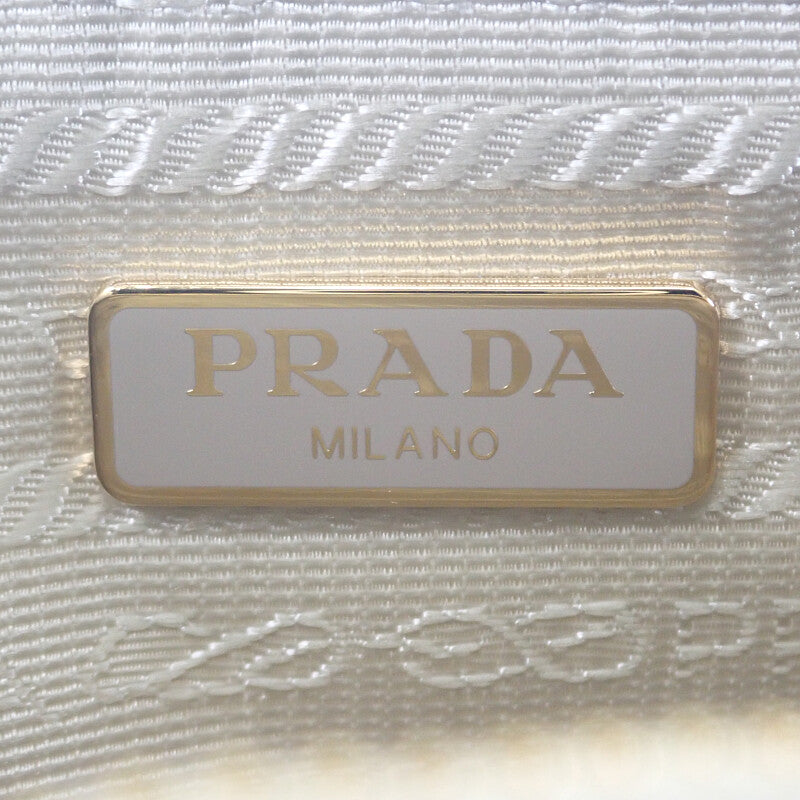 プラダ PRADA チェーン ショルダーバッグ 1NI054 ハンドバッグ テスートインプントゥ ナイロン ベージュ ゴールド金具 レディース【中古】【Aランク】