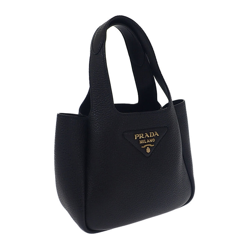 プラダ PRADA レザーミニ 1BA349_2DKV_F0632_V_ONO ハンドバッグ カーフ ブラック ゴールド金具 レディース【中古】【ABランク】