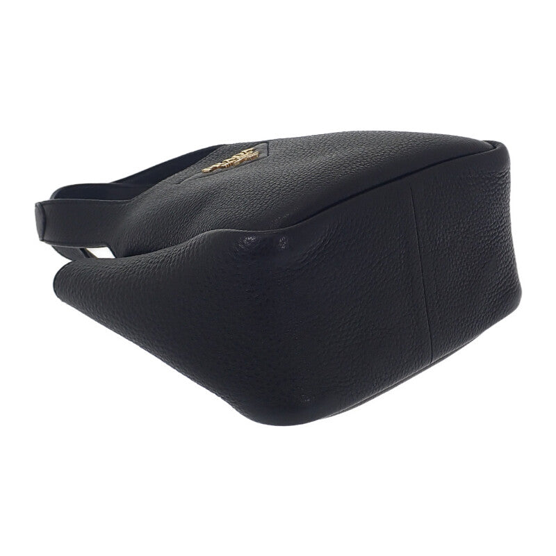 プラダ PRADA レザーミニ 1BA349_2DKV_F0632_V_ONO ハンドバッグ カーフ ブラック ゴールド金具 レディース【中古】【ABランク】