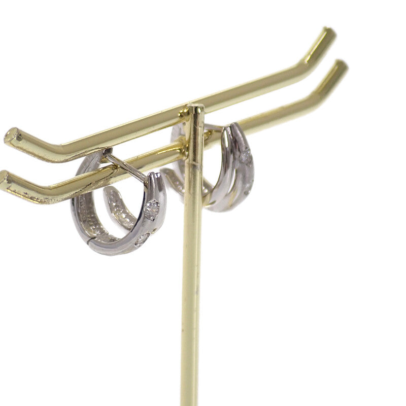 デザインジュエリー フープ ダイヤモンド ピアス K18ホワイトゴールド ダイヤモンド レディース【中古】【Aランク】