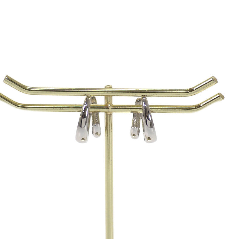 デザインジュエリー フープ ダイヤモンド ピアス K18ホワイトゴールド ダイヤモンド レディース【中古】【Aランク】