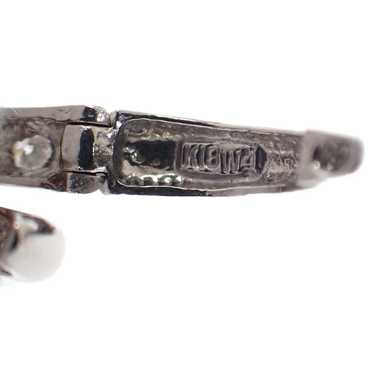 デザインジュエリー フープ ダイヤモンド ピアス K18ホワイトゴールド ダイヤモンド レディース【中古】【Aランク】