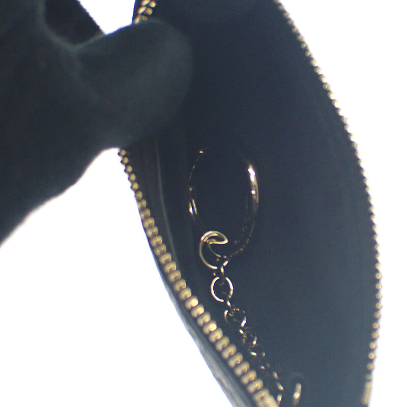 グッチ GUCCI GGエンブレム キーポーチ 815891 AAEEM 1000 ポーチ GGグレインレザー ブラック ゴールド金具 レディース メンズ【中古】【Aランク】