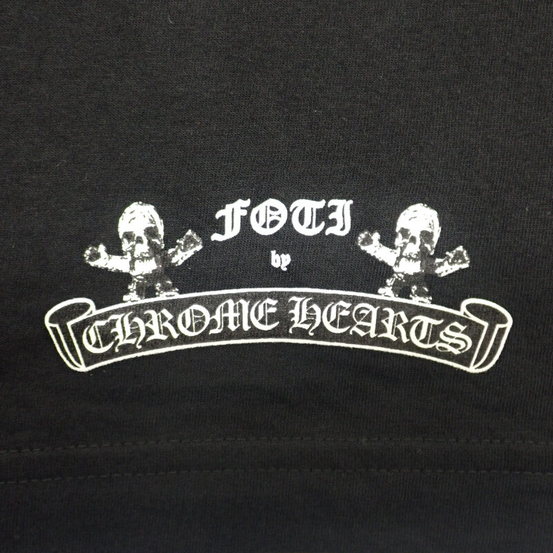 CHROME HEARTS クロムハーツ FOTI フォティ フロントロゴプリント 半袖Ｔシャツ ブラック コットン 美品 中古 4b008038 Chrome Hearts - CHROME HEARTS クロムハーツ FOTI フォティ フロント
