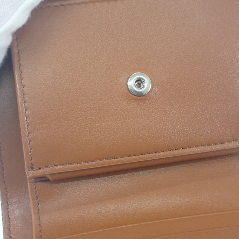 セリーヌ CELINE トリオンフ スモール フラップウォレット 10D782GF4.07FX 三つ折り財布 デニム ラインストーン ブルー シルバー金具 レディース【中古】【ABランク】