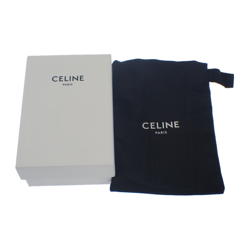 セリーヌ CELINE トリオンフ スモール フラップウォレット 10D782GF4.07FX 三つ折り財布 デニム ラインストーン ブルー シルバー金具 レディース【中古】【ABランク】