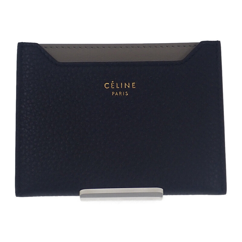 セリーヌ CELINE Card Holder バイカラー 1A7813AFE.07MI カードケース カーフ ブラック ベージュ レディース メンズ【中古】【Aランク】
