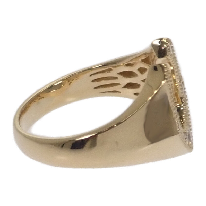 デザインジュエリー ホースシュー 14号 リング K18イエローゴールド ダイヤモンド レディース【中古】【Aランク】