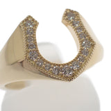 デザインジュエリー ホースシュー 14号 リング K18イエローゴールド ダイヤモンド レディース【中古】【Aランク】