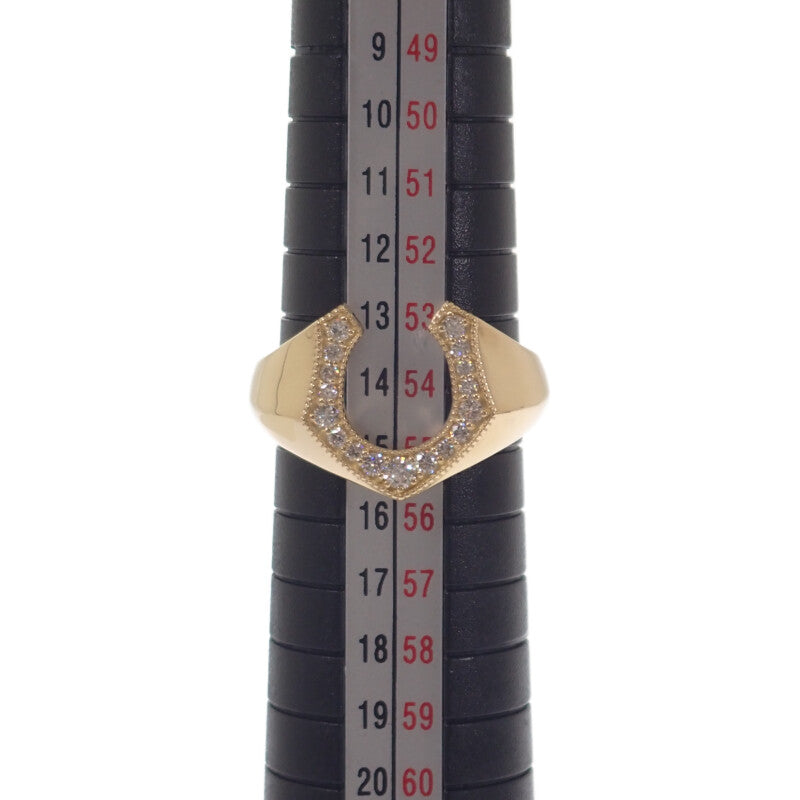 デザインジュエリー ホースシュー 14号 リング K18イエローゴールド ダイヤモンド レディース【中古】【Aランク】