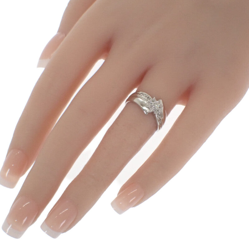 デザインジュエリー 14号 リング Pt900プラチナ ダイヤモンド レディース【中古】【Aランク】