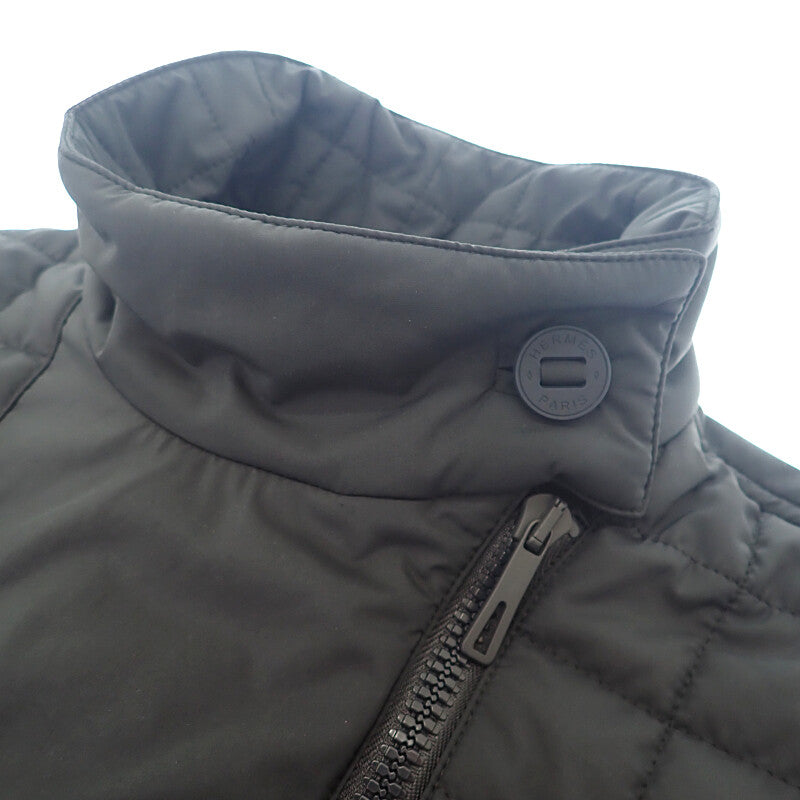 エルメス HERMES キルティングコート 36 H5H0158DQ5H36 ナイロンジャケット ポリエステル ネイビー bleu noir レディース【中古】【Aランク】