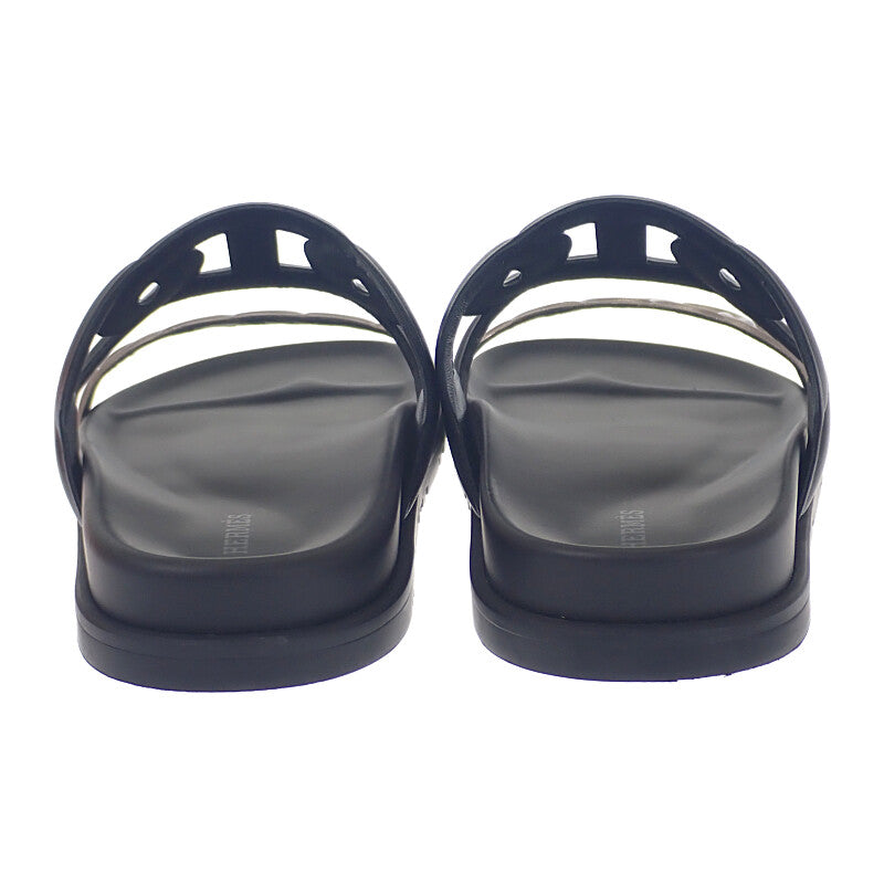 エルメス HERMES エクストラ H241017Z_02375 サンダル カーフ ラバー ブラック ブロンド レディース【中古】【Aランク】