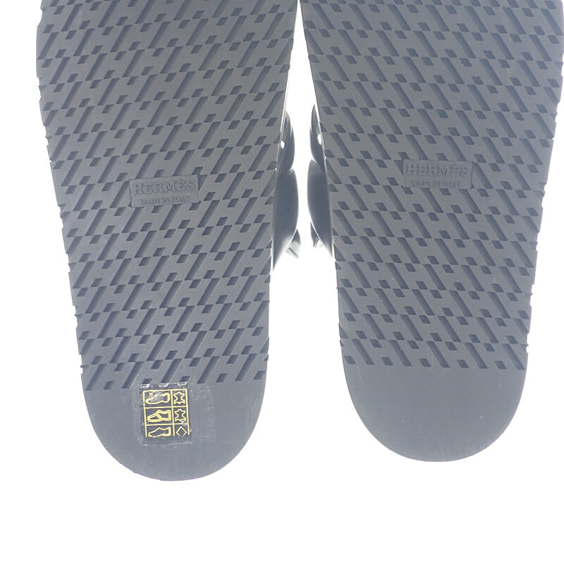 エルメス HERMES エクストラ H241017Z_02375 サンダル カーフ ラバー ブラック ブロンド レディース【中古】【Aランク】