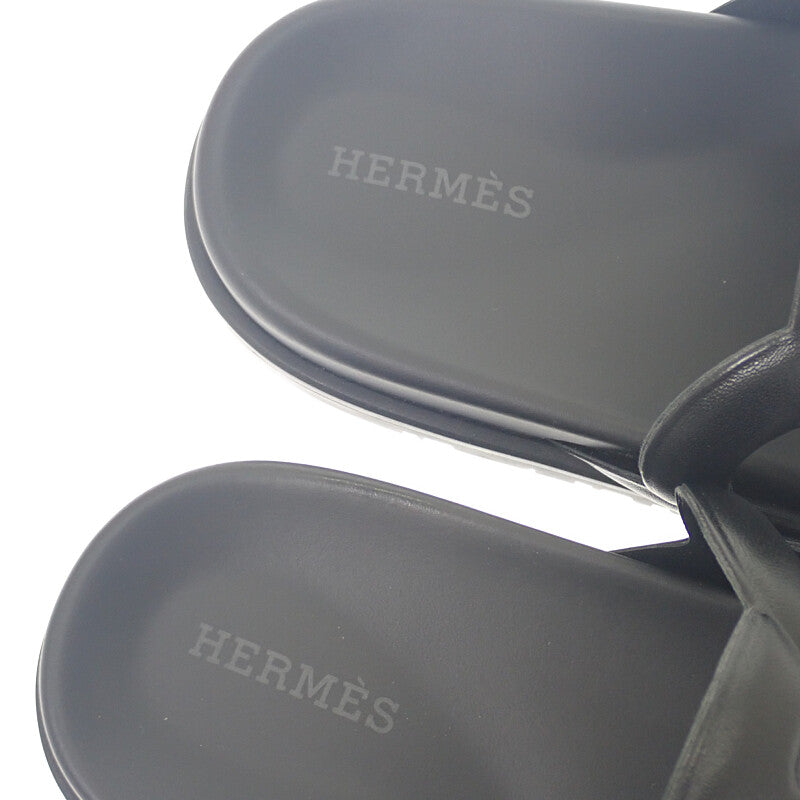 エルメス HERMES エクストラ H241017Z_02375 サンダル カーフ ラバー ブラック ブロンド レディース【中古】【Aランク】