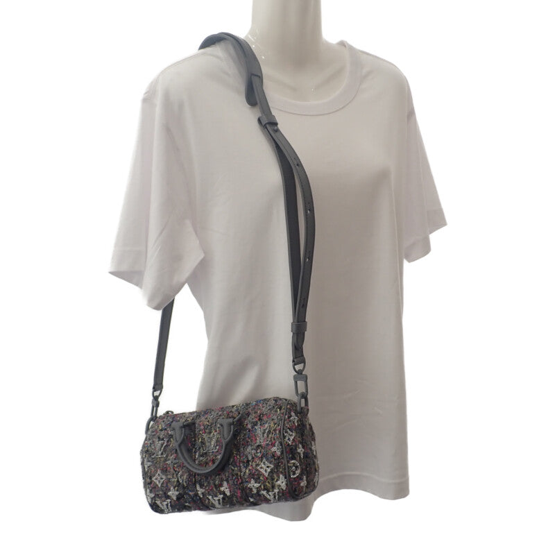 ルイヴィトン LOUIS VUITTON LVフェルトキーポルXS M80821 ショルダーバッグ レザー フェルト グレー レディース【中古】【ABランク】