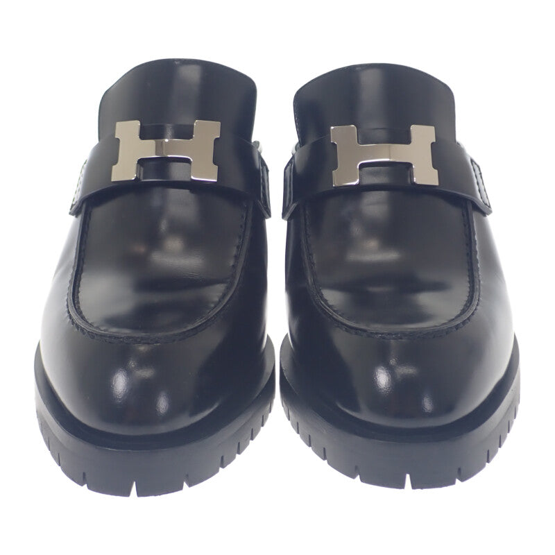 エルメス HERMES フロール60 サボサンダル コンスタンス ミュール カーフ ブラック シルバー金具 37 レディース【中古】【Aランク】