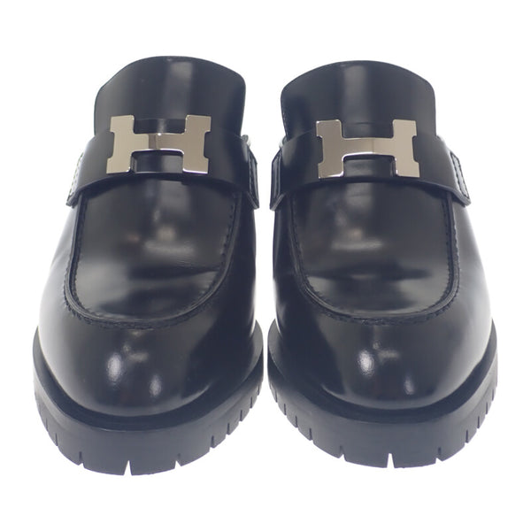 エルメス HERMES フロール60 サボサンダル コンスタンス ミュール カーフ ブラック シルバー金具 37 レディース【中古】【Aランク】