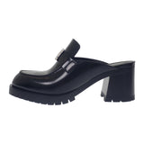 エルメス HERMES フロール60 サボサンダル コンスタンス ミュール カーフ ブラック シルバー金具 37 レディース【中古】【Aランク】