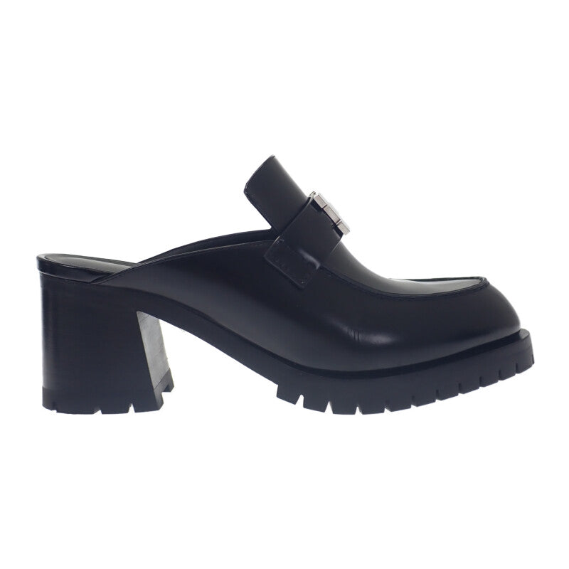 エルメス HERMES フロール60 サボサンダル コンスタンス ミュール カーフ ブラック シルバー金具 37 レディース【中古】【Aランク】