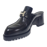 エルメス HERMES フロール60 サボサンダル コンスタンス ミュール カーフ ブラック シルバー金具 37 レディース【中古】【Aランク】