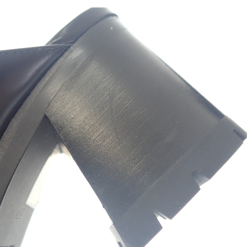 エルメス HERMES フロール60 サボサンダル コンスタンス ミュール カーフ ブラック シルバー金具 37 レディース【中古】【Aランク】