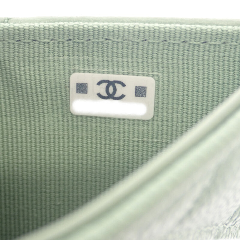 シャネル CHANEL クラシック スモールフラップウォレット AP0230 三つ折り財布 キャビアスキン グリーン ゴールド金具 レディース【中古】【Aランク】