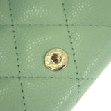 シャネル CHANEL クラシック スモールフラップウォレット AP0230 三つ折り財布 キャビアスキン グリーン ゴールド金具 レディース【中古】【Aランク】