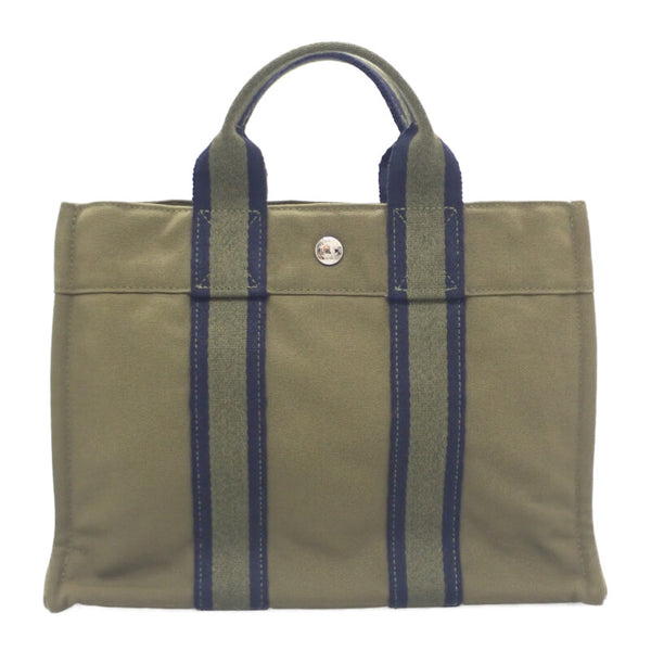 エルメス HERMES フールトゥPM ハンドバッグ キャンバス カーキ メンズ レディース【中古】【Aランク】