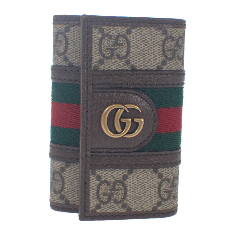 グッチ GUCCI オフディア GGキーケース 603732 96IWT 8745 キーケース GGスプリームキャンバス ブラウン レッド グリーン レディース メンズ【中古】【Aランク】